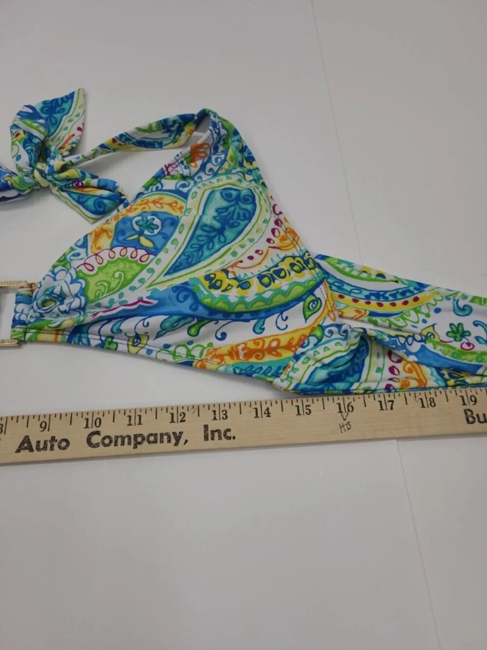 Lauren Ralph Lauren Bikini Top Women's Size 14 Padded Bra Multi Colored Paisley
